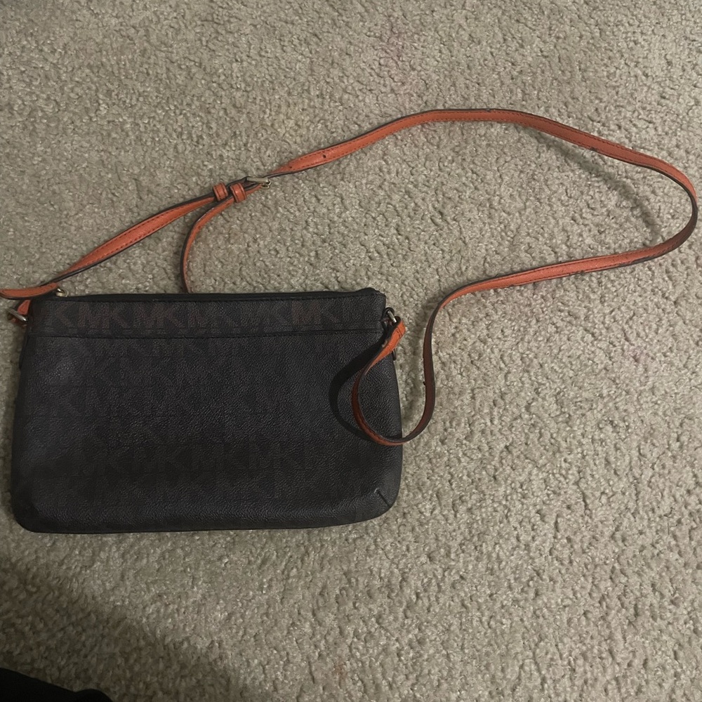 Michael Kors Black and Brown Crossbody Bag